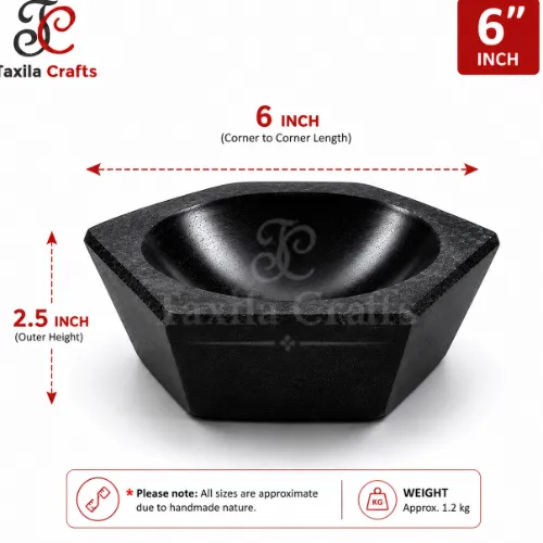 6″ Cut Shape Black Stone Kharal