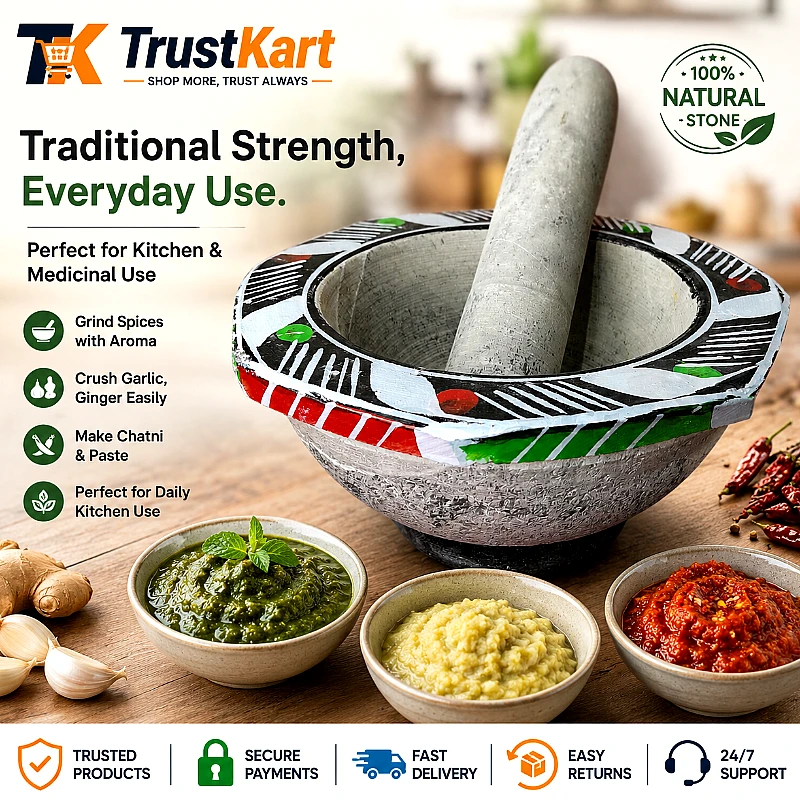 Taxila Hills 9″ Black Stone Grinder – Kundi Watta